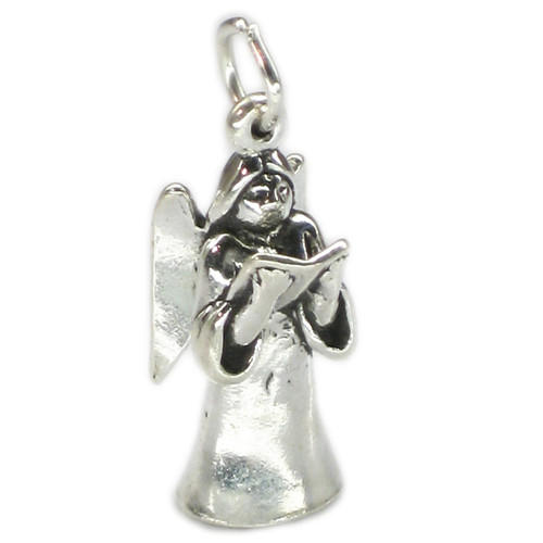 Angel with book sterling silver charm .925 Holy and Peace charms
