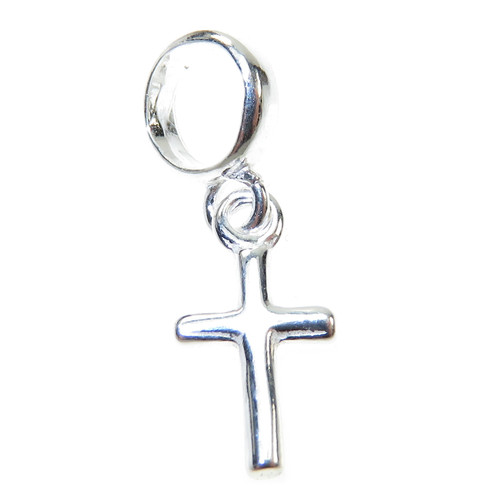 Cross Bead sterling silver charm .925 x 1 Crosses Beads charms