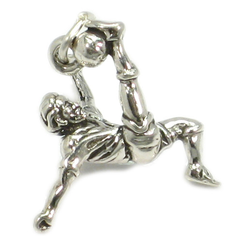 Football Player sterling silver charm .925 x 1 Soccer players charms