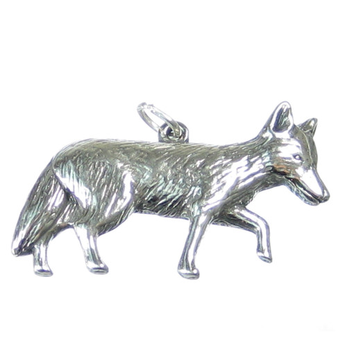 Coyote sterling silver 2D charm pendant .925 x1 Coyotes silver pendants