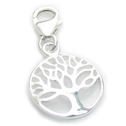 Tree of Life on clip sterling silver charm .925 x 1 Sacred charms