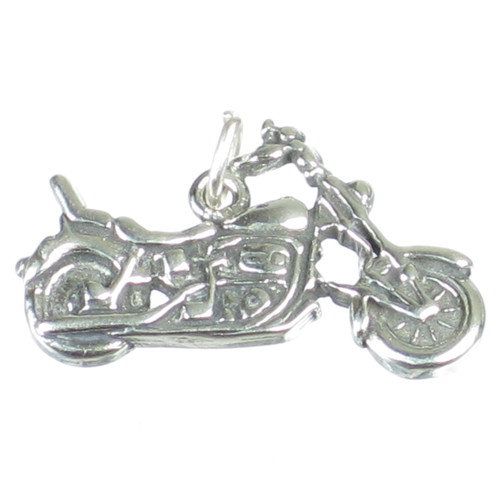 Motorbike sterling silver 2D charm .925 x1 Motorcycle Bike Biker charms