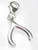 Wishbone on 9mm clip small sterling silver charm .925 x 1 Lucky side view