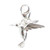 Hummingbird on 9mm clip small sterling silver charm .925 x 1