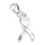 Awareness Ribbon on 9mm clip small sterling silver charm .925 x 1