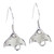 Manta Ray sterling silver earrings .925 x 1 pair rays drops
