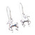 Horse small sterling silver earrings .925 pair horses drops