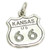 Route 66 Kansas sterling silver charm .925 x 1 AMERICA charms