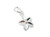 Flower on clip sterling silver charm .925 flowers charms size example