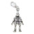 Dancing Man character on clip sterling silver charm .925 x 1