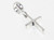 Cross on bead fitting SMALL sterling silver charm .925 Crosses detail
