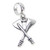 Crossed Oars bead sterling silver charm .925 x 1 rowing charms