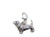 Basset hound dog on lobster clip sterling silver charm .925 detail