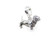 Basset hound dog on bead carrier sterling silver charm .925 detail
