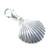 Scallop Shell sterling silver clip on charm .925 x 1 Shells charms