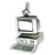 Computer 2D sterling silver charm .925 x 1 IT Desktop Computers charms