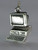 Computer 2D sterling silver charm .925 x 1 IT Desktop Computers charms additional view