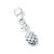 Pineapple Tiny 2D sterling silver clip charm .925 Pineapples