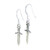 Dagger sterling silver earrings .925 x 1 pair daggers drops