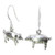 Pig sterling silver earrings .925 x 1 pair pigs piggy drops