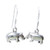 Hippopotamus sterling silver earrings .925 x 1 pair hippos