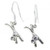 Skiis sterling silver earrings pair Skiing dangles drops .925