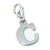 Letter C Initial sterling silver charm on lobster clip .925 x 1 Letters charms