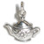 Teapot 2D sterling silver charm .925 x 1 Tea Pot charms