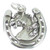 Horse Head in a Horseshoe sterling silver charm pendant .925 Horses