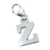 Letter Z Initial sterling silver charm on lobster clip .925 x 1 Letters charms