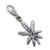 Cannabis leaf on clip sterling silver charm .925 x 1 Drug leaves charms