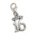 Sweet 16 Sixteen sterling silver small clip charm .925 x 1 16th birthday charms