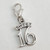 Sweet 16 Sixteen sterling silver small clip charm .925 x 1 16th birthday charms