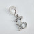 Sweet 16 Sixteen sterling silver bead charm .925 16th birthday charms size example