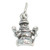 Snowman TINY 2D sterling silver charm .925 x 1 Snow Man Christmas charms