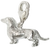 Dachshund dog sterling silver clip charm .925 x 1 Sausage dogs charms