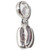 Coffee Bean sterling silver bead charm .925 Coffees Drinks charms side view