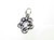 Five - 5 Gold Rings sterling silver charm .925 x 1 Christmas charms A1 detail