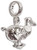 Dodo sterling silver bead charm .925 Extinct birds Dodos charms alternate view