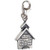 School House sterling silver clip charm .925 Education & Schools charms side view