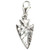 Arrow head sterlng silver clip charm .925 x1 Arrows Heads Archaeology charms