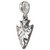 Arrow head sterlng silver bead charm .925 x1 Arrows Heads Archaeology charms