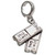Tickets sterling silver bead charm .925 Cinema Film Theatre Ticket charms size example