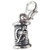 Cotton Reel sterling silver clip charm .925 Spool of thread charms