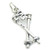 Crossed Ski Poles Walking sterling silver charm .925 x1 Walkers Skiiers