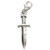 Dagger sterling silver clip charm .925 Daggers and swords charms