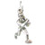 Baseball Player sterling silver charm .925 x 1 Batter Base Ball charms