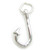 Fish Hook sterling silver charm .925 x 1 Fisherman Fishing Hooks charms