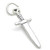 Sword sterling silver charm .925 x 1 Dagger Swords Weapon charms