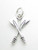 Crossed Oars sterling silver charm .925 x 1 boating rowing boats charms additional view